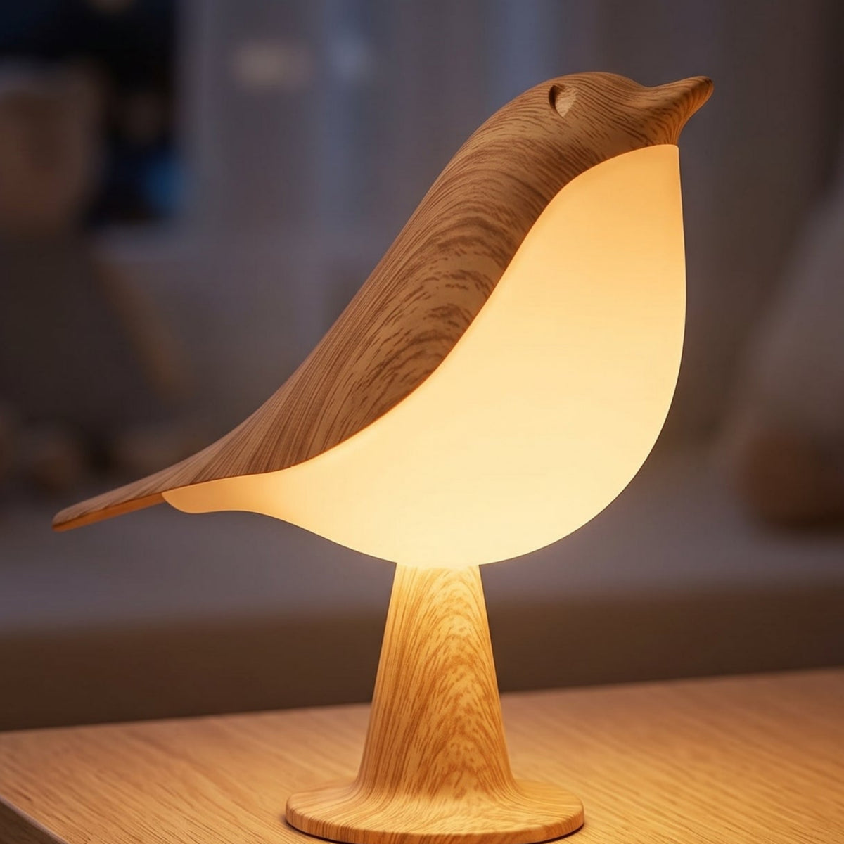 Veilleuse tactile oiseau LED rechargeable – PlumeBois
