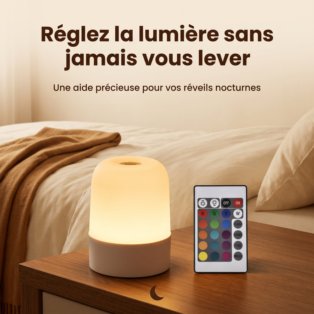 Veilleuse adulte tactile RGB rechargeable – LumiDream