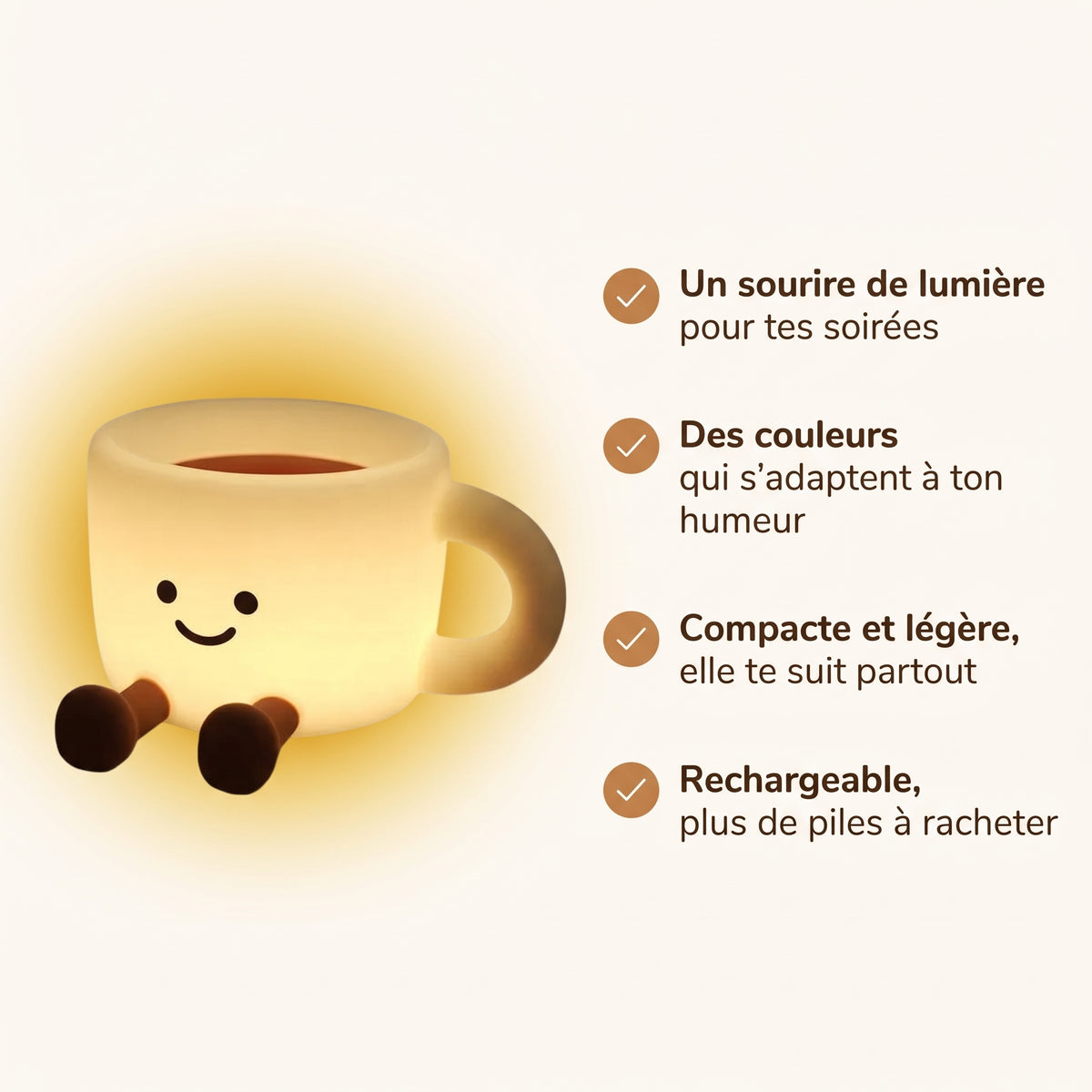 Veilleuse adulte lampe tasse silicone rechargeable – TasseDouce