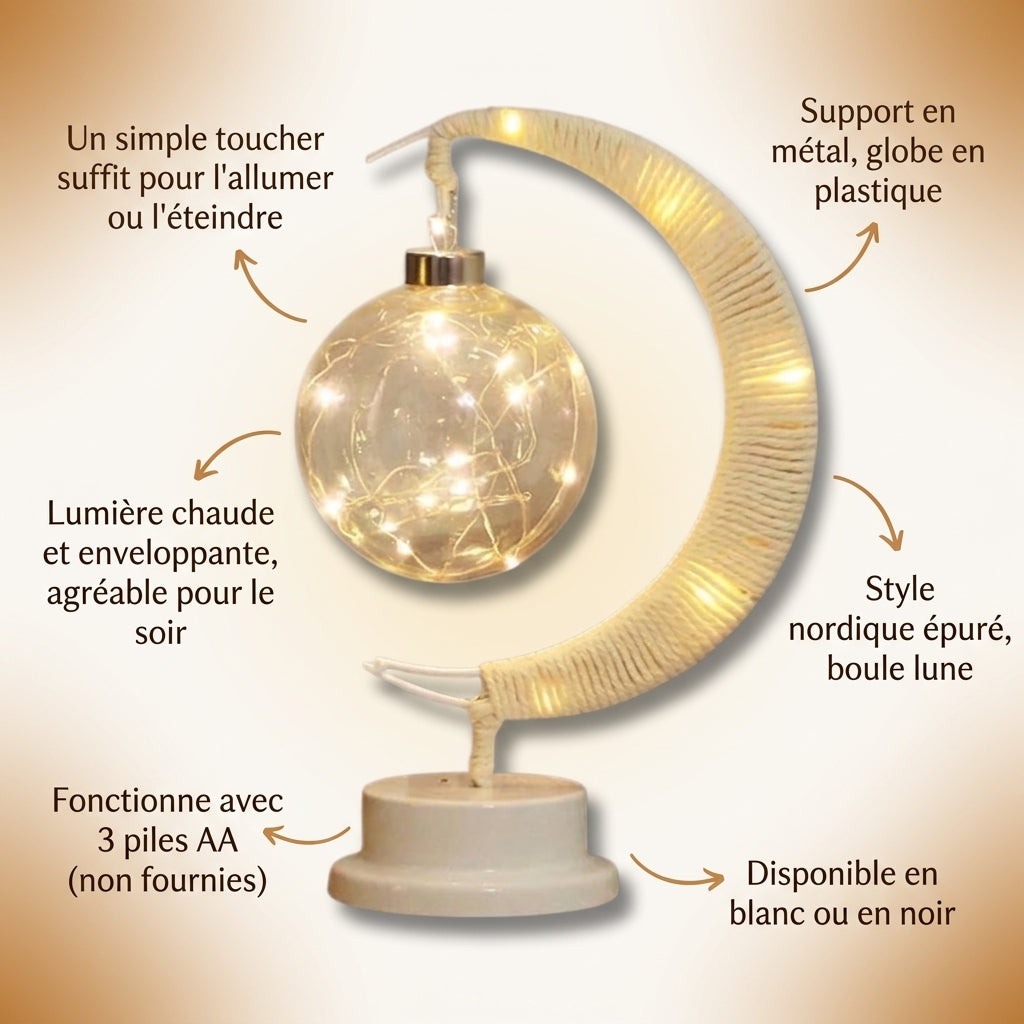 Veilleuse adulte lune tactile lumière chaude – SelenyaLune