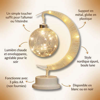 Veilleuse adulte lune tactile lumière chaude – SelenyaLune