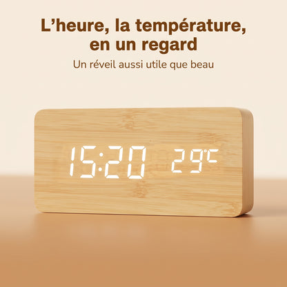 Veilleuse adulte réveil bois LED – ChronoBois
