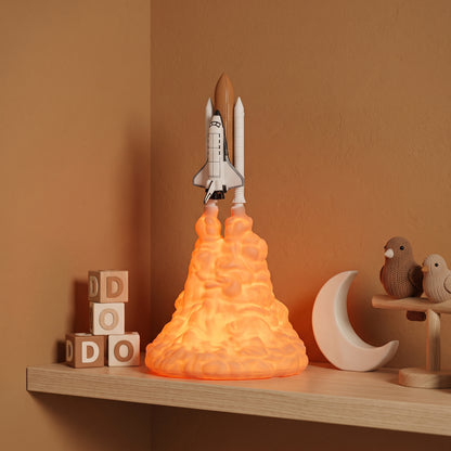 Veilleuse Astronaute Projecteur Navette Spatiale LED – Impression 3D Rechargeable USB – SpaceLaunch
