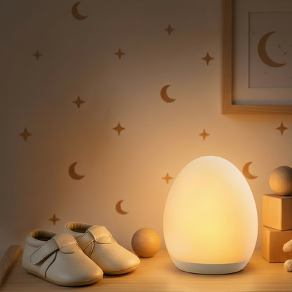 Veilleuse Bébé LED 7 Couleurs Tactile Dimmable Rechargeable USB Télécommande — LunaŒuf