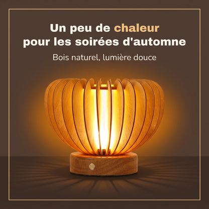 Veilleuse adulte lampe pliante plissée en bois – PliLumière