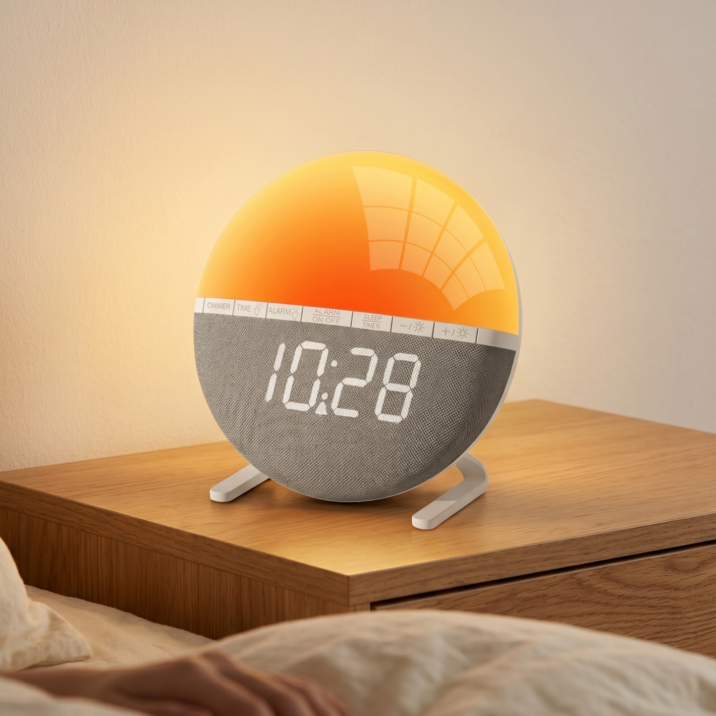 Veilleuse adulte réveil simulateur lever soleil – 7 sons naturels, 9 couleurs & minuterie 120min – SoleilDoux