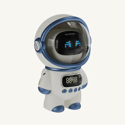 Veilleuse Robot Astronaute IA Conversationnel, Horloge Alarme Bluetooth Wi-Fi, Compagnon Bureau – AstroBot