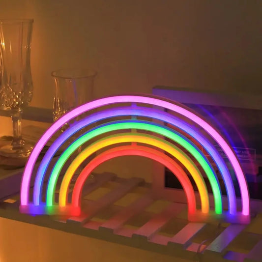Veilleuse bébé arc-en-ciel néon rechargeable – Lumière colorée & ambiance féerique – ArcCiel