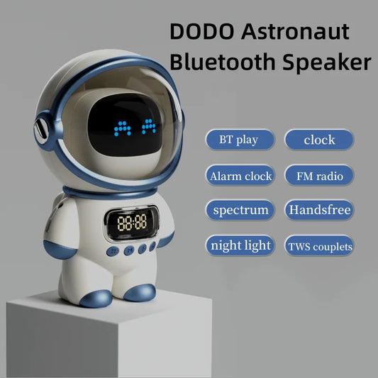 Veilleuse Robot Astronaute IA Conversationnel, Horloge Alarme Bluetooth Wi-Fi, Compagnon Bureau – AstroBot