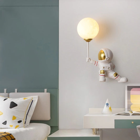 Nursery Room Children's Room Wall Light Resin Astronaut G9 Bulb Speaceman Boy Bedroom Bedside Night Lamps AC110V 220V
