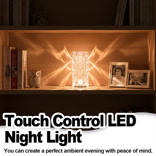 Veilleuse LED cristal rose 3D rechargeable – 16 couleurs RGB, télécommande & batterie 20000mAh – CristalRose