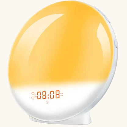 Veilleuse enfant réveil simulateur lever soleil – Radio FM, 7 sons & 7 couleurs douces – AuroraLune