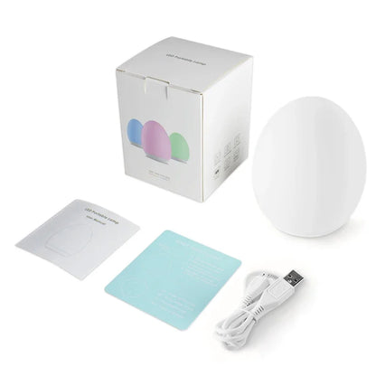 Veilleuse Bébé LED 7 Couleurs Tactile Dimmable Rechargeable USB Télécommande — LunaŒuf