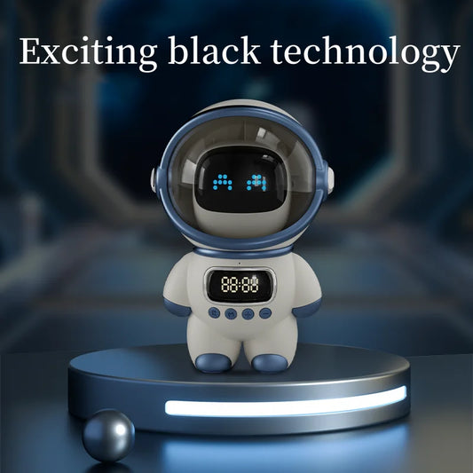 Veilleuse Robot Astronaute IA Conversationnel, Horloge Alarme Bluetooth Wi-Fi, Compagnon Bureau – AstroBot