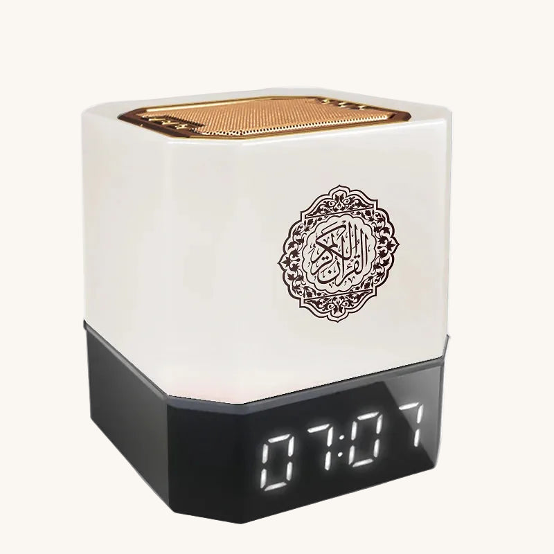 Veilleuse coranique réveil Azan Bluetooth – 16 récitants, 7 couleurs RGB & haut-parleur HD – SawtAlQuran