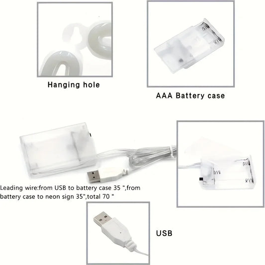 Veilleuse LED néon nuage USB & piles – Décoration murale & ambiance colorée – NéonCloud