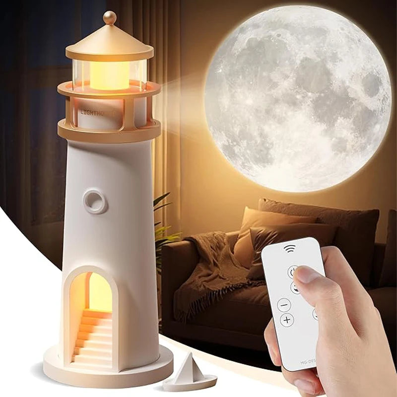 Veilleuse LED Phare Projecteur Lune Bruit Blanc — FanarLune