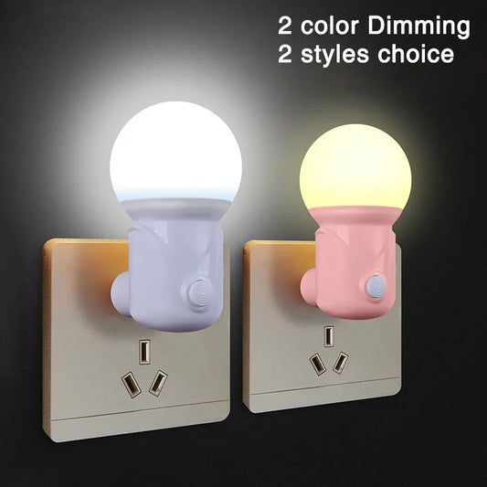 Veilleuse prise LED 2 intensités – Lumière chaude & blanche, design globe compact – GlobeDoux