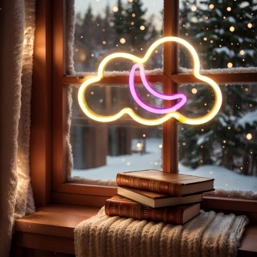 Veilleuse adulte néon nuage décoration murale – NéonCloud