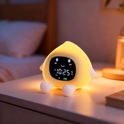 Veilleuse enfant apprentissage sommeil rechargeable – Alarme douce 9 couleurs & 6 sons – FéePêche