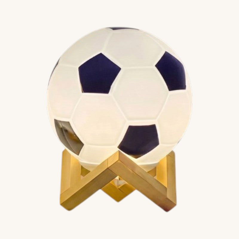 Veilleuse bébé football bois lumière chaude – BalleNuit