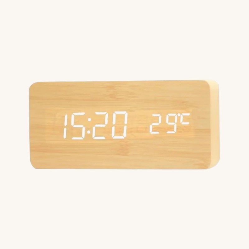 Veilleuse adulte réveil bois LED – ChronoBois