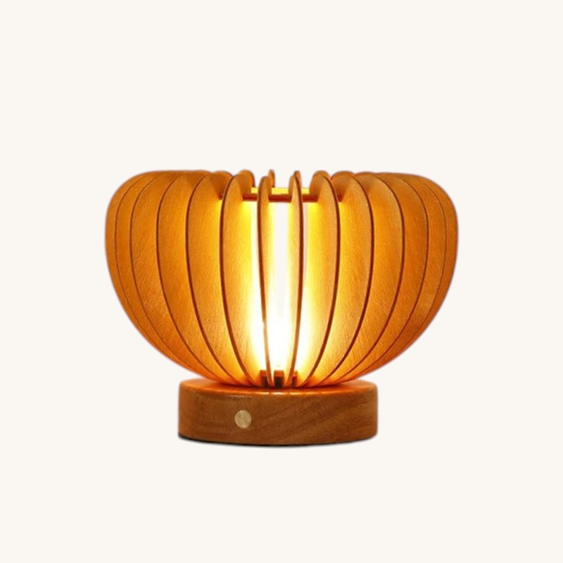 Veilleuse adulte lampe pliante plissée en bois – PliLumière