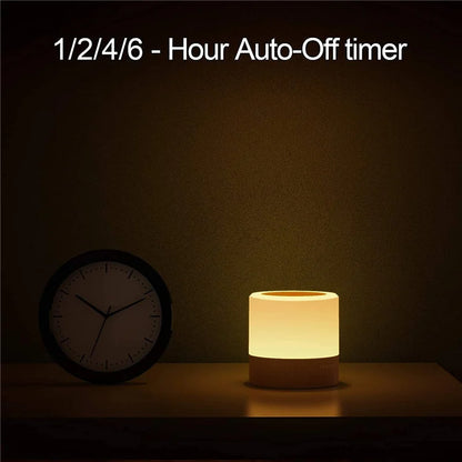 Veilleuse bébé tactile bois rechargeable – 13 couleurs, télécommande & minuterie – ChaleurBois