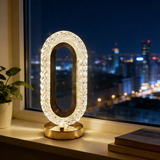 Veilleuse Enfant LED Tactile Forme Ovale Cristal, Lumière Tricolore et Intensité Variable – CrystalO