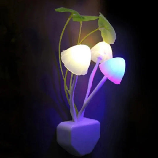 Veilleuse prise LED champignon lumineux – Capteur automatique & couleurs changeantes – ForêtNuit