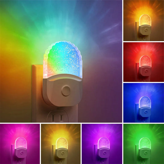 Veilleuse prise LED RGB changeante – Capteur crépusculaire & 3 modes lumineux – ChromaNox